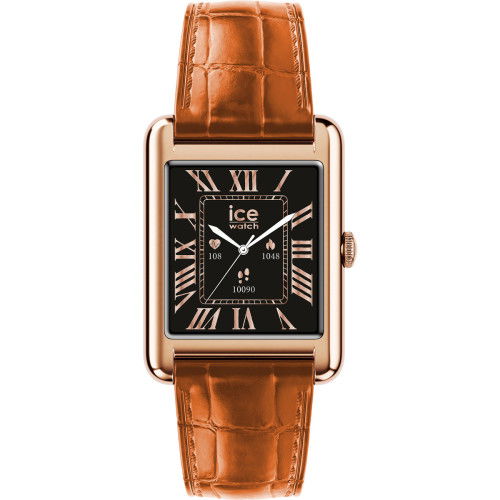 Helen Kirchhofer - Ice-Watch Ice Smart TKS 2.0 rectangular 1.41 Rosegold Cognac - 025383