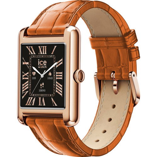Helen Kirchhofer - Ice-Watch Ice Smart TKS 2.0 rectangular 1.41 Rosegold Cognac - 025383