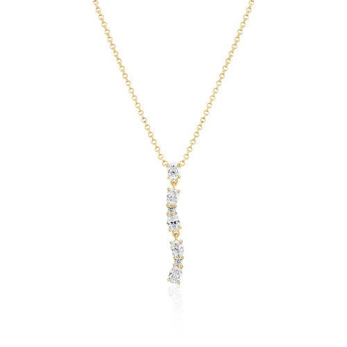 Helen Kirchhofer - Sif Jakobs Ellera Ovale Lungo Halskette - SJ-N2421-CZ-YG