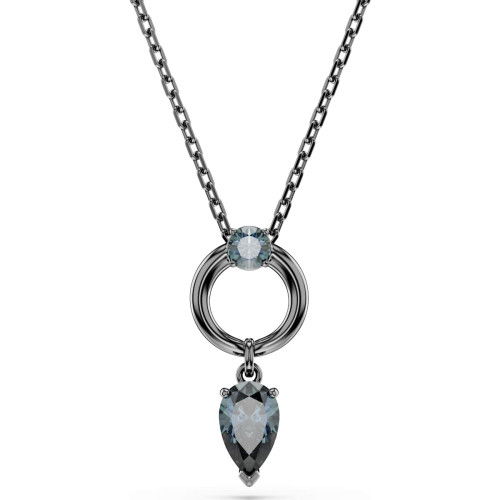 Helen Kirchhofer - Swarovski Mesmera Halskette Tropfenschliff Grau Rutheniert - 5732491