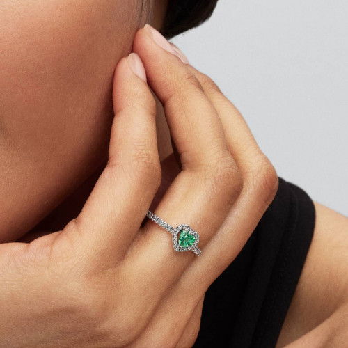 Helen Kirchhofer - Pandora Erhabenes Mintgrünes Herz Ring - 198421C08