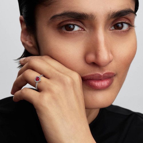 Helen Kirchhofer - Pandora Erhabenes Fuchsiafarbenes Herz Ring - 198421C13