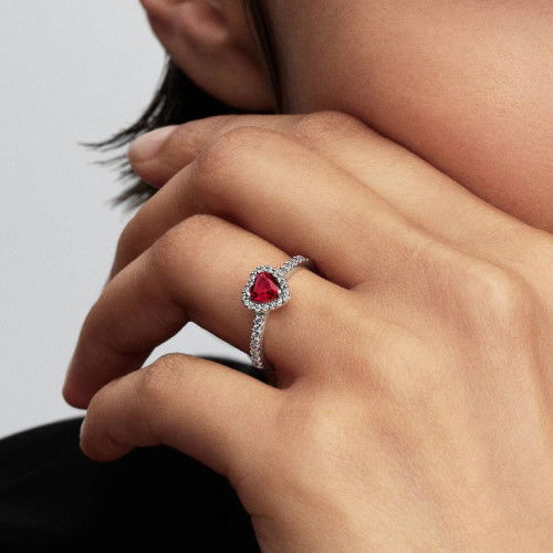 Helen Kirchhofer - Pandora Erhabenes Fuchsiafarbenes Herz Ring - 198421C13