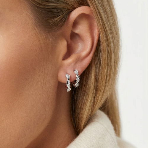 Helen Kirchhofer - Sif Jakobs Ellera Waves Altro Creolo Ohrringe - SJ-E2762-CZ