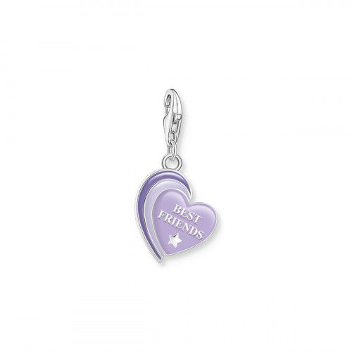 Helen Kirchhofer - Thomas Sabo Charm-Anhänger Best Friends mit violetter Kaltemaille Silber geschwärzt - 2046-664-13