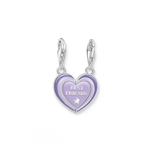 Helen Kirchhofer - Thomas Sabo Charm-Anhänger Best Friends mit violetter Kaltemaille Silber geschwärzt - 2046-664-13
