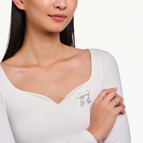 Helen Kirchhofer - Thomas Sabo Charm-Anhänger Best Friends mit violetter Kaltemaille Silber geschwärzt - 2046-664-13