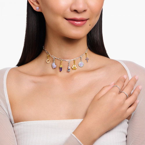 Helen Kirchhofer - Thomas Sabo Charm-Anhänger Best Friends mit violetter Kaltemaille Silber geschwärzt - 2046-664-13