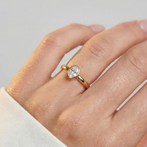 Helen Kirchhofer - Sif Jakobs Sardinien Ovale Piccolo Ring - SJ-R2795-CZ-YG