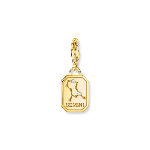 Helen Kirchhofer - Thomas Sabo Charm-Anhänger Sternzeichen Zwilling mit Steinen vergoldet - 2157-414-39