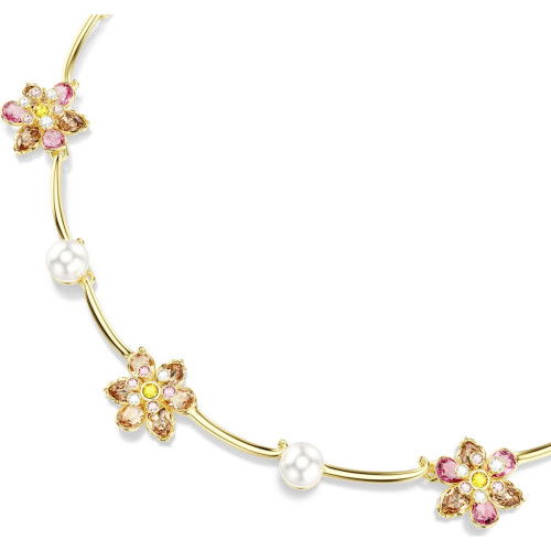 Helen Kirchhofer - Swarovski Idyllia Halskette Kristallperle Verschiedene Schliffe Blume Mehrfarbig Goldlegierungsschicht - 5732388