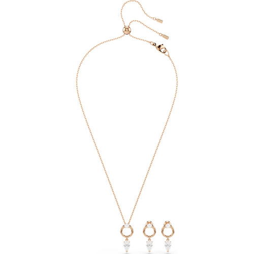 Helen Kirchhofer - Swarovski Mesmera Set Tropfenschliff Rundschliff Weiss Roségold Legierungsschicht - 5733808