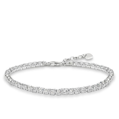 Helen Kirchhofer - Thomas Sabo Tennis Armband mit Weissen Steinen Silber - A1484-051-14-L19,5V