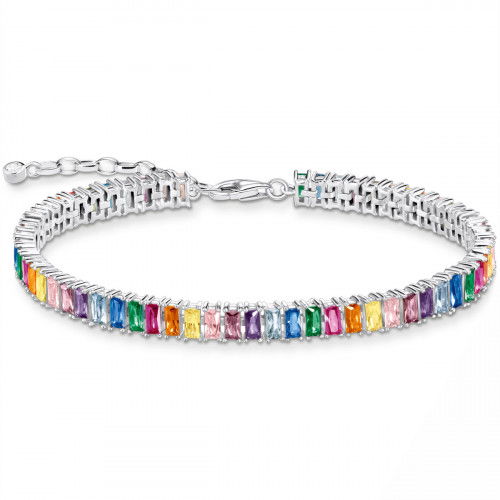 Helen Kirchhofer - Thomas Sabo Tennis Armband mit Bunten Steinen Silber - A2030-073-7-L19V