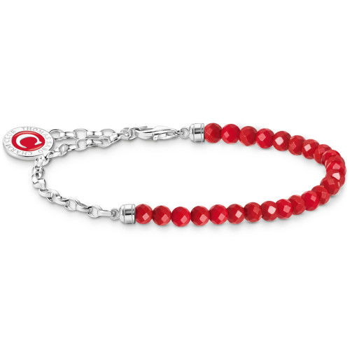 Helen Kirchhofer - Thomas Sabo Member Charm Armband rote Beads und Gliederelemente Silber - A2130-007-10