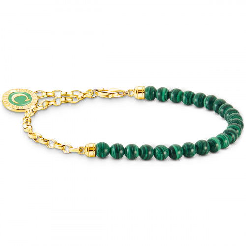 Helen Kirchhofer - Thomas Sabo Member Charm Armband mit Gliedern und imitiertem Malachit vergoldet - A2130-140-6