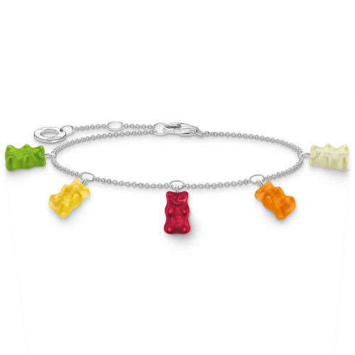 Helen Kirchhofer - Thomas Sabo Armband mit 5 bunten Goldbären Silber - A2152-017-7-L19V