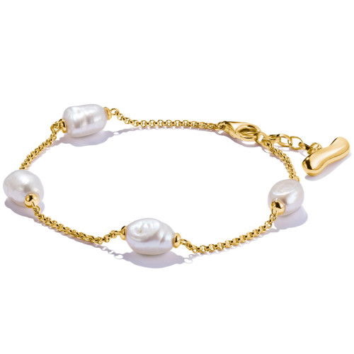 Helen Kirchhofer - Thomas Sabo Armband mit Perlen Natural Beauty vergoldet - A2189-430-14-L19V