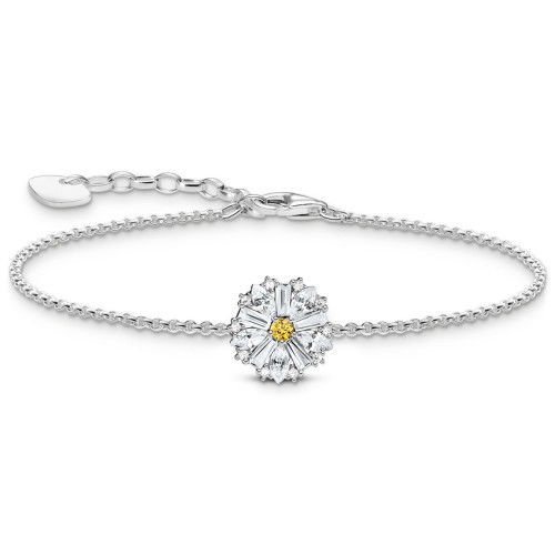 Helen Kirchhofer - Thomas Sabo Armband Blume Lovely Daisy mit Steinen Silber  - A2202-051-4-L19v