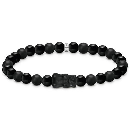 Helen Kirchhofer - Thomas Sabo Bead Armband mit schwarzem Goldbären Silber - A2204-017-11