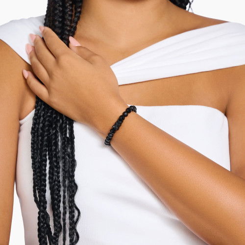 Helen Kirchhofer - Thomas Sabo Bead Armband mit schwarzem Goldbären Silber - A2204-017-11