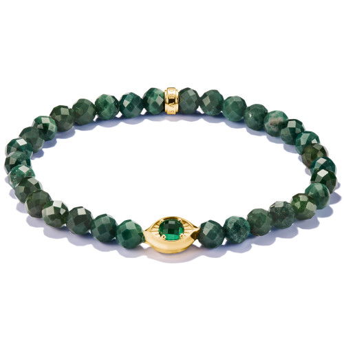 Helen Kirchhofer - Thomas Sabo Armband Beads Grün Auge 18k Vergoldung - A2210-472-6