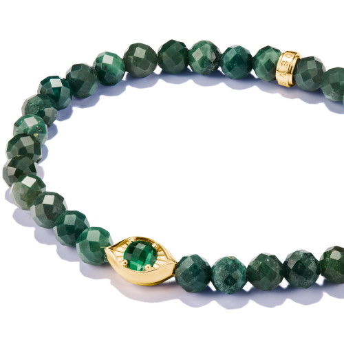 Helen Kirchhofer - Thomas Sabo Armband Beads Grün Auge 18k Vergoldung - A2210-472-6