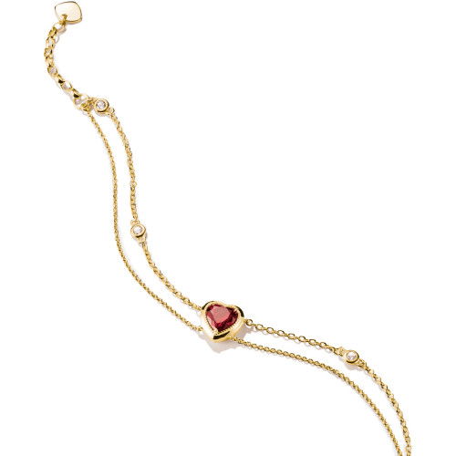 Helen Kirchhofer - Thomas Sabo Armband Zweireihig mit Herz granatrot Elyndra 18k Vergoldung - A2222-414-10-L19V