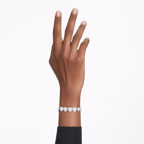 Helen Kirchhofer - Swarovski x Ariana Grande Tennis Armband Verschiedene Schliffe Herz Weiss Rhodiniert - 5720860