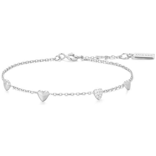 Helen Kirchhofer - Ania Haie Silver Pavé Puffed Heart Station Armband - B074-06H