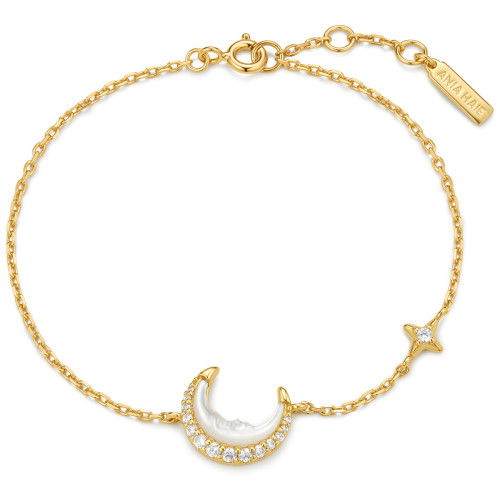 Helen Kirchhofer - Ania Haie Gold Mother of Pearl Crescent Moon Armband - B075-05G