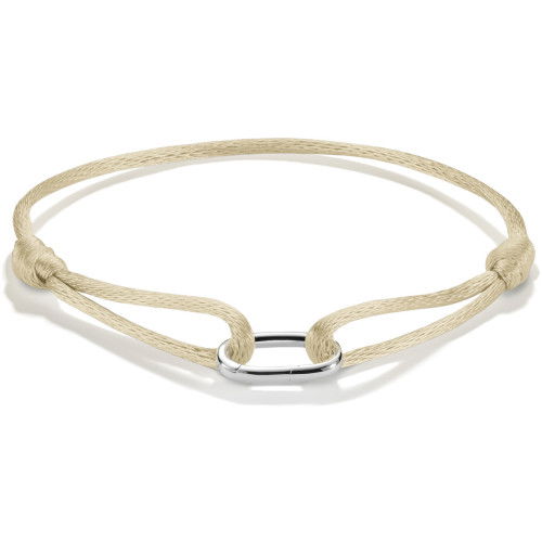 Helen Kirchhofer - Thomas Sabo Textilarmband beige Connect Silber - C1210-001-19-L24V