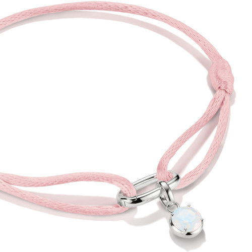 Helen Kirchhofer - Thomas Sabo Textilarmband pink Connect Silber - C1210-001-9-L24V
