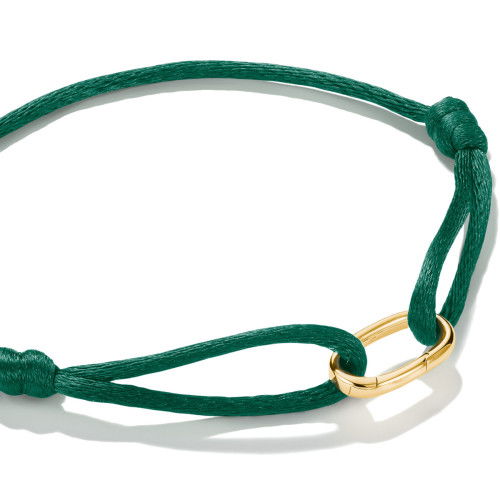 Helen Kirchhofer - Thomas Sabo Textilarmband grün Connect 18k Vergoldung - C1210-413-34-L24V