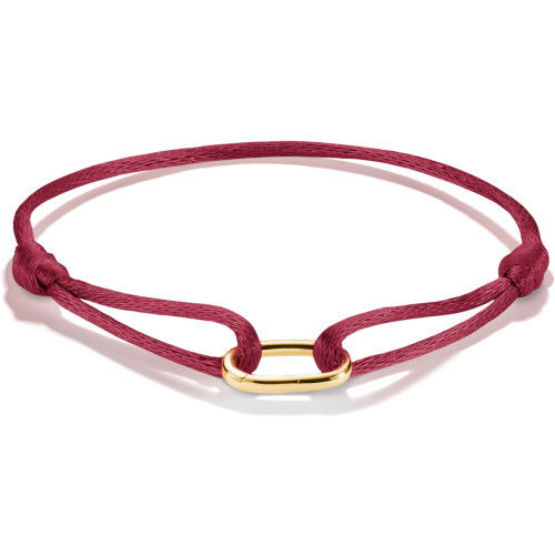 Helen Kirchhofer - Thomas Sabo Textilarmband rot Connect 18k Vergoldung - C1210-413-50-L24V