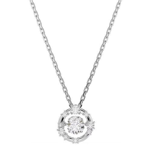Helen Kirchhofer - Swarovski Constella Halskette Rundschliff Dancing Stone Weiss Rhodiniert - 5738247