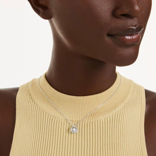 Helen Kirchhofer - Swarovski Constella Halskette Rundschliff Dancing Stone Weiss Rhodiniert - 5738247