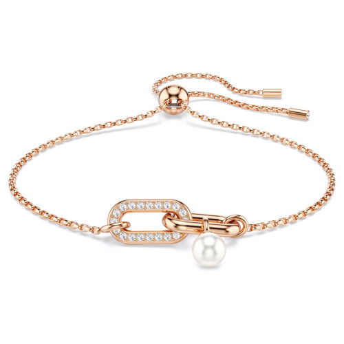 Helen Kirchhofer - Swarovski Constella Armband Kristallperle Rundschliff Weiss Roségold Legierungsschicht - 5728588