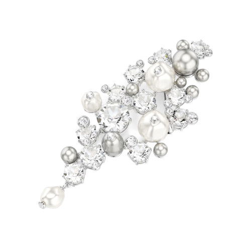 Helen Kirchhofer - Swarovski Constella Brosche Kristallperle Rundschliff Weiss Rhodiniert - 5722516