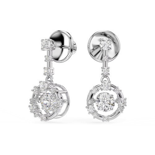 Helen Kirchhofer - Swarovski Constella Drop Ohrhänger Rundschliff Dancing Stone Weiss Rhodiniert - 5738194