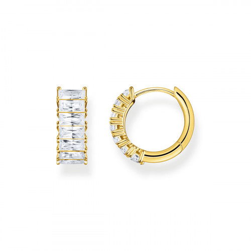 Helen Kirchhofer - Thomas Sabo Creolen Weisse Steine Pavé Gold - CR667-414-14
