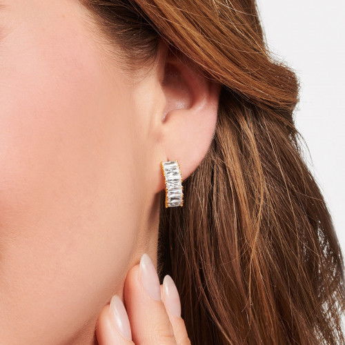 Helen Kirchhofer - Thomas Sabo Creolen Weisse Steine Pavé Gold - CR667-414-14