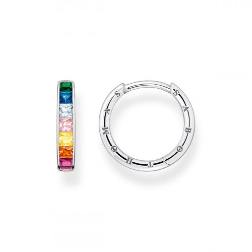 Helen Kirchhofer - Thomas Sabo Creolen mit Bunten Steinen Pavé Silber- CR668-477-7
