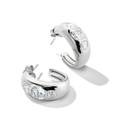 Helen Kirchhofer - Thomas Sabo Creolen mit weissen Zirkonia Steine Bold Elegance Silber - CR759-051-14