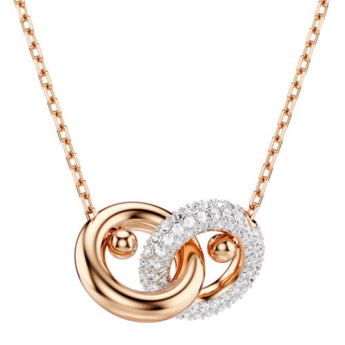 Helen Kirchhofer - Swarovski Dextera Halskette Rundschliff Weiss Roségold Legierungsschicht - 5738200