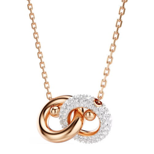 Helen Kirchhofer - Swarovski Dextera Halskette Rundschliff Weiss Roségold Legierungsschicht - 5738200