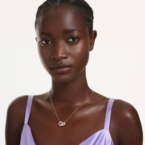 Helen Kirchhofer - Swarovski Dextera Halskette Rundschliff Weiss Roségold Legierungsschicht - 5738200