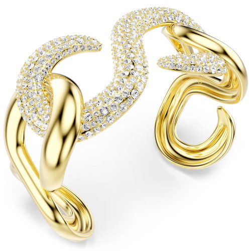 Helen Kirchhofer - Swarovski Dextera Armreif Rundschliff Weiss Goldlegierungsschicht