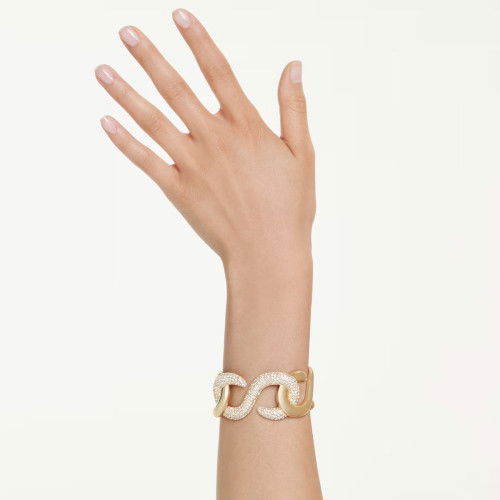Helen Kirchhofer - Swarovski Dextera Armreif Rundschliff Weiss Goldlegierungsschicht
