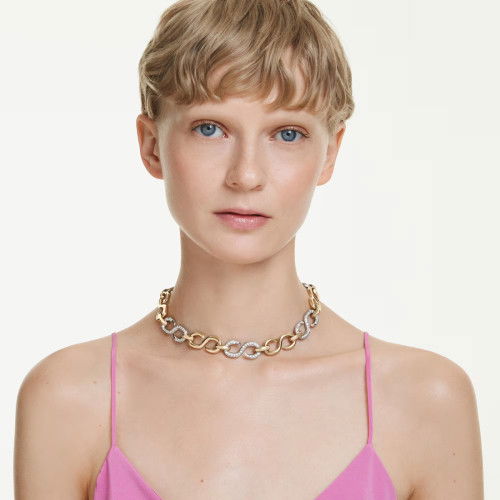 Helen Kirchhofer - Swarovski Dextera Halskette Rundschliff Kette Weiss Metallmix - 5741795